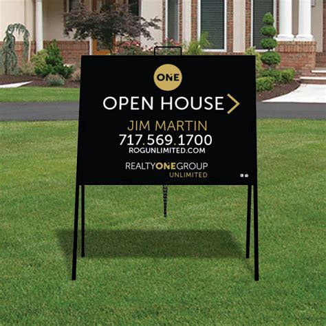 open house metal frames|Custom Real Estate Signs .